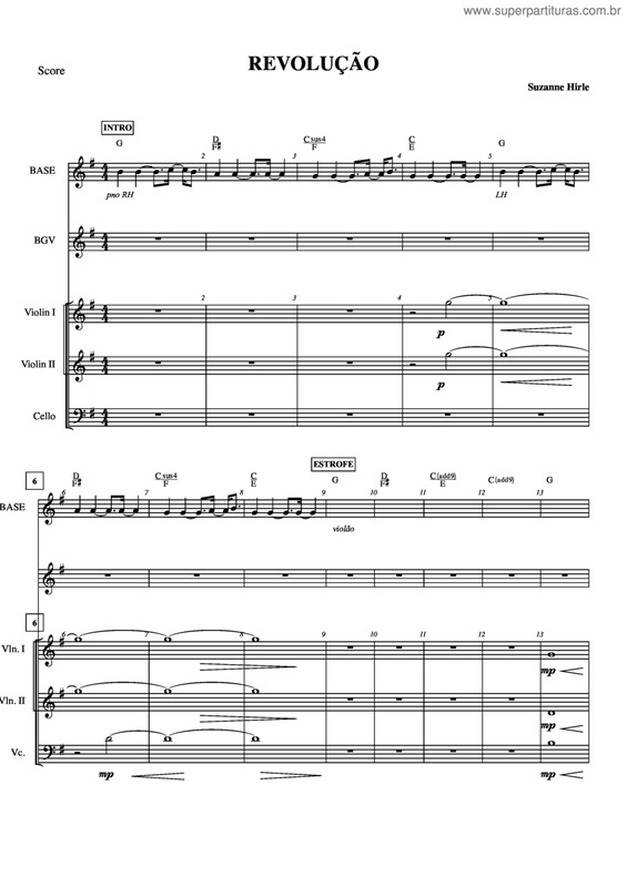 Partitura da música Revolução v.5