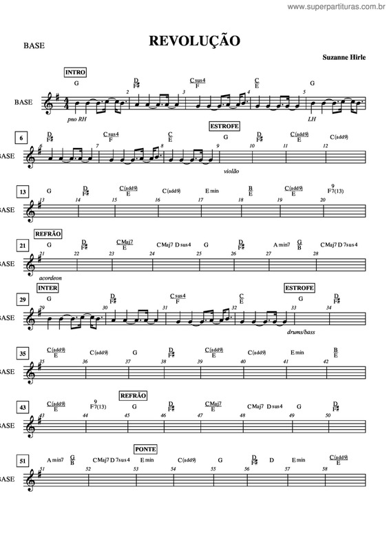 Partitura da música Revolução v.6