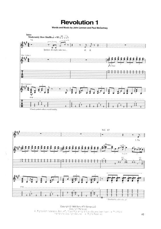 Partitura da música Revolution 1