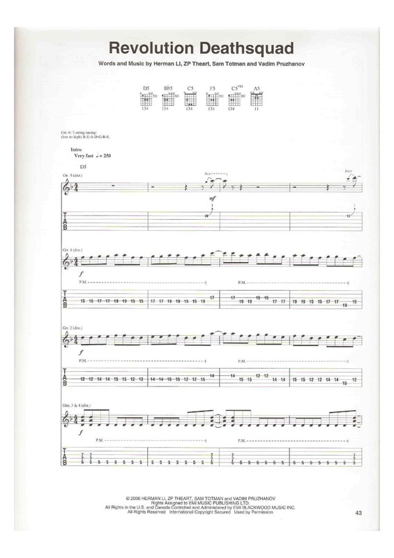 Partitura da música Revolution Deathsquad