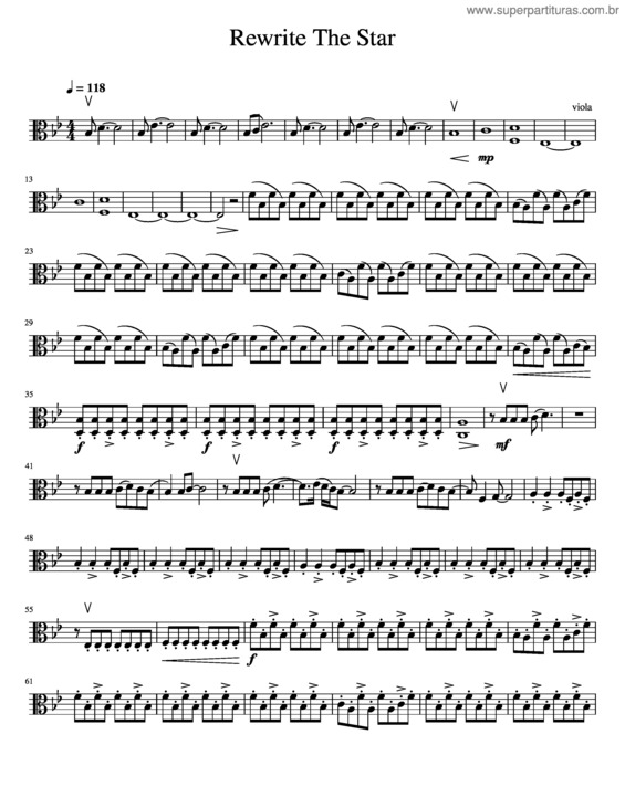 Partitura da música Rewrite The Star Viola