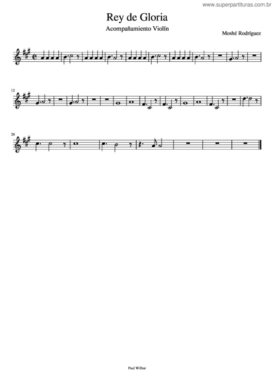 Partitura da música Rey De Gloria  Violin