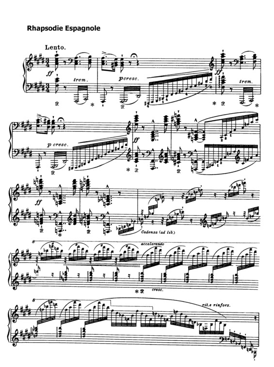Partitura da música Rhapsodie Espagnole S.254