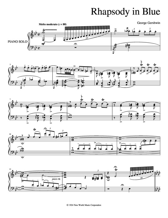 Partitura da música Rhapsody In Blue v.2