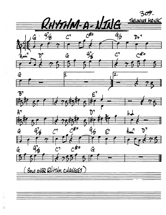 Partitura da música Rhythm A Ning