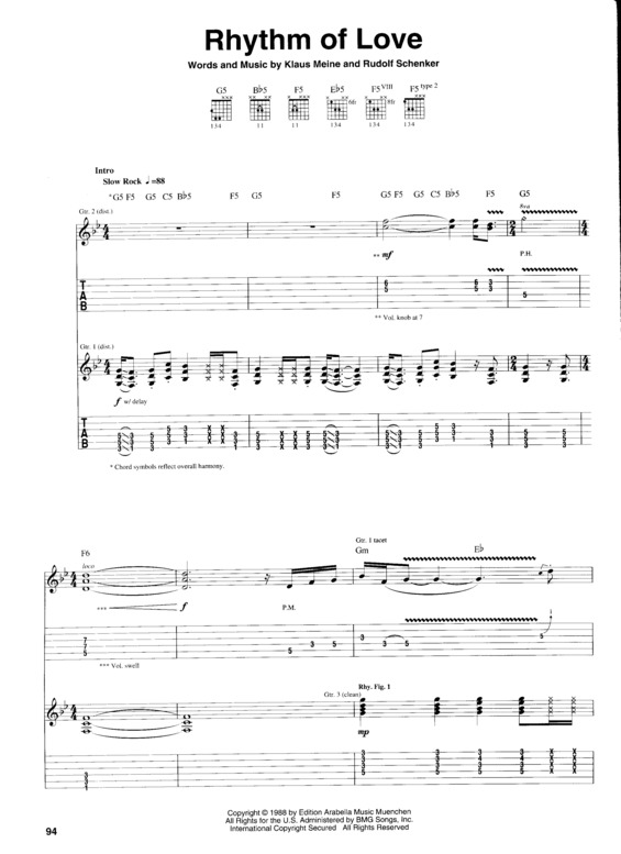 Partitura da música Rhythm Of Love