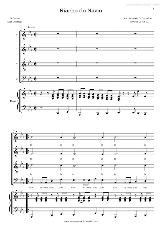 Partitura da música Riacho do Navio v.2