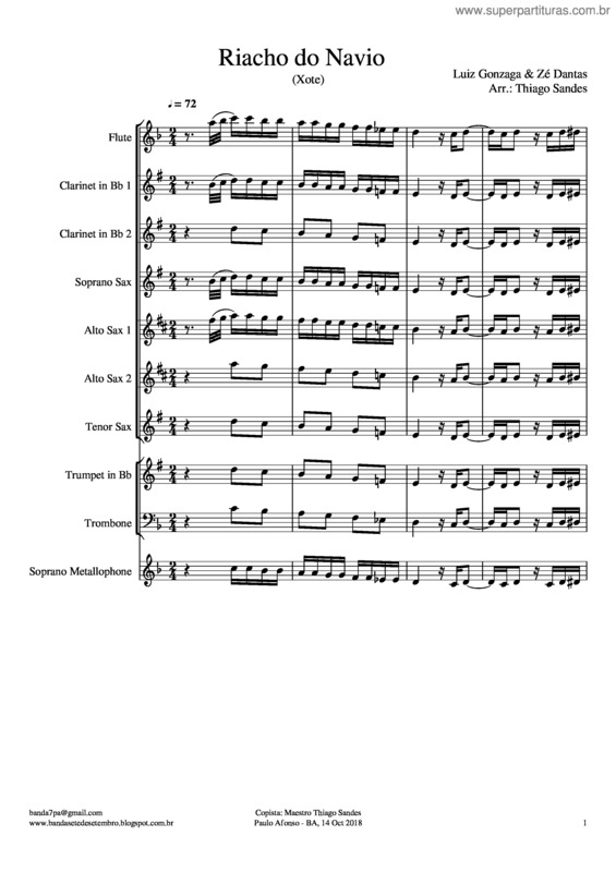 Partitura da música Riacho Do Navio v.3