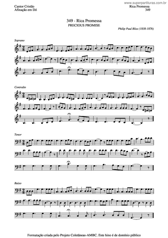 Partitura da música Rica Promessa v.2