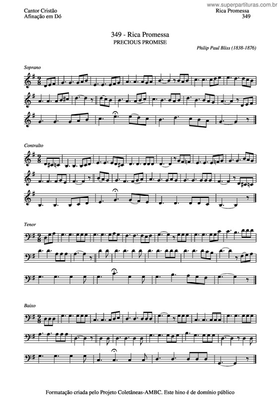 Partitura da música Rica Promessa v.2