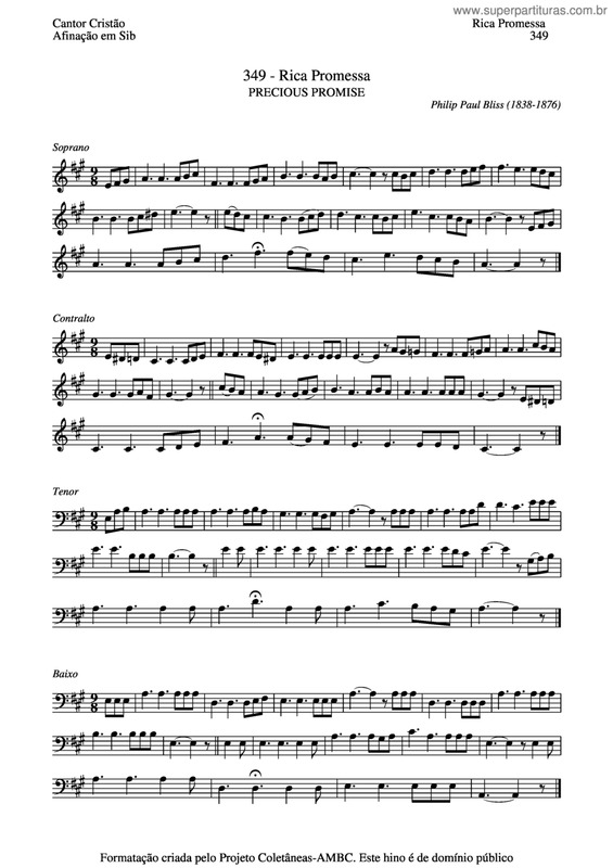 Partitura da música Rica Promessa v.3