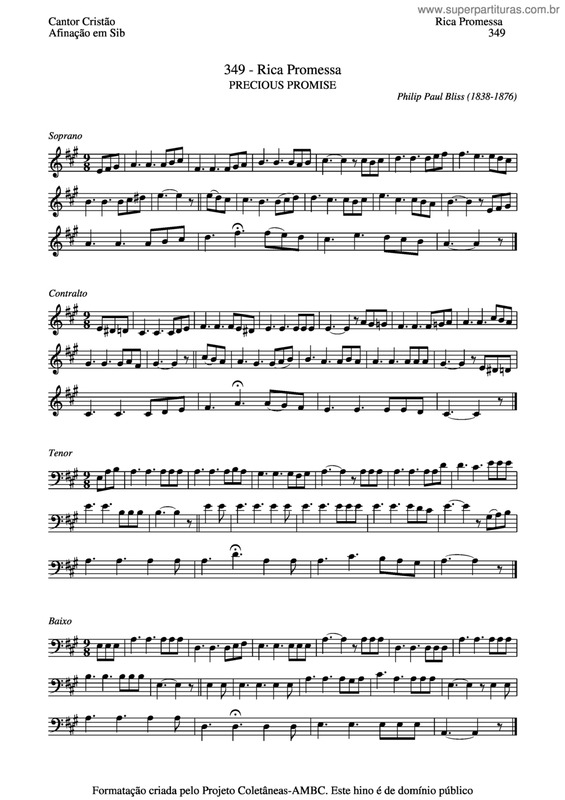 Partitura da música Rica Promessa v.3