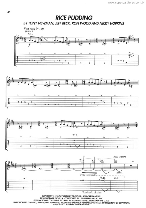 Partitura da música Rice pudding