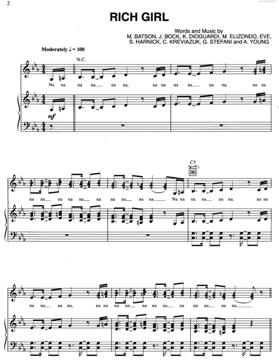 Partitura da música Rich Girl