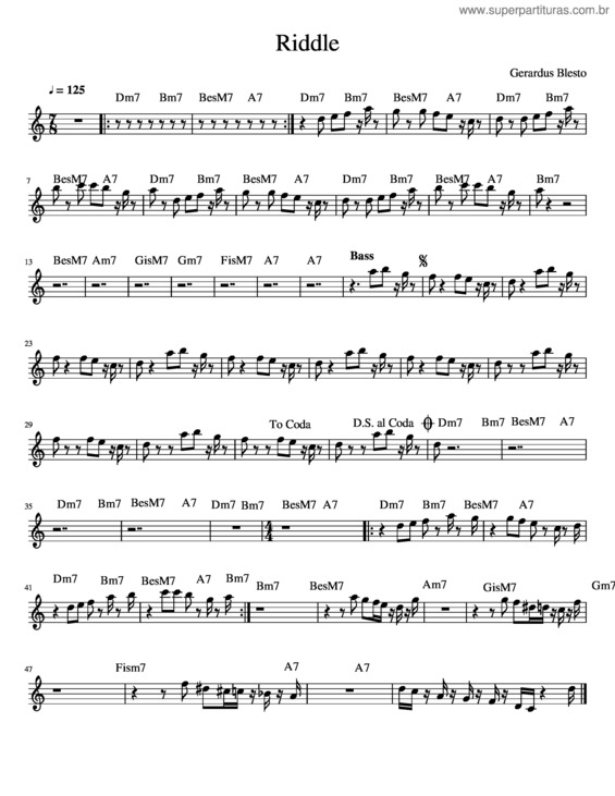 Partitura da música Riddle Nada