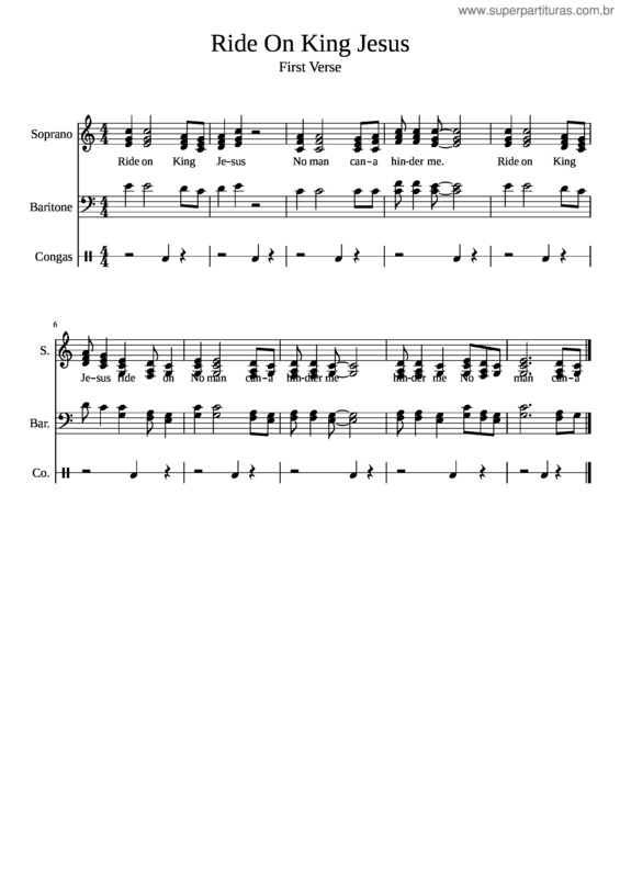 Partitura da música Ride On King Jesus v.2