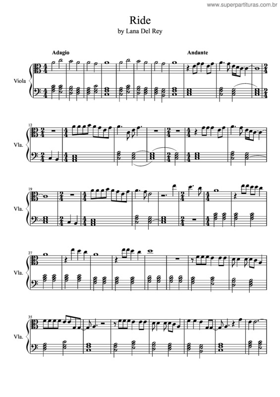Partitura da música Ride Viola