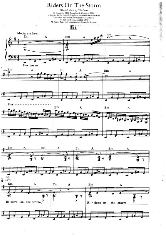 Partitura da música Riders On The Storm v.3