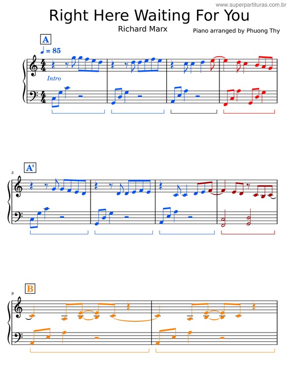 Partitura da música Right Here Waiting – Richard Marx Right Here Waiting For You v.2