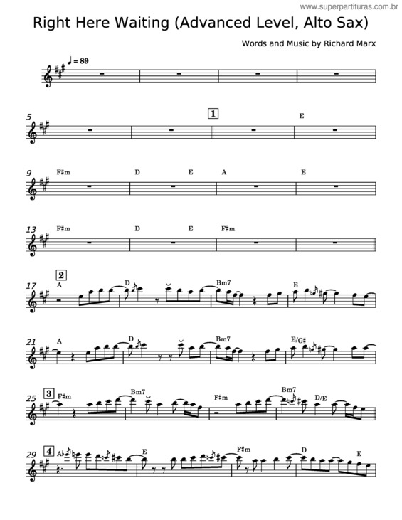 Partitura da música Right Here Waiting – Richard Marx v.11
