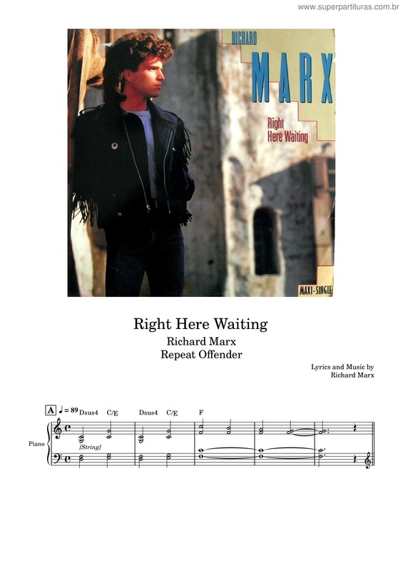 Partitura da música Right Here Waiting – Richard Marx v.2