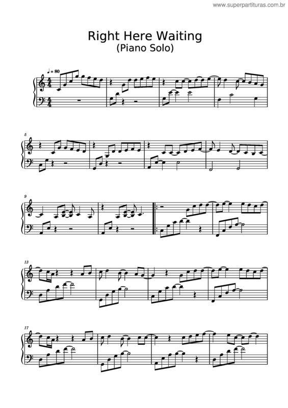 Partitura da música Right Here Waiting – Richard Marx v.4