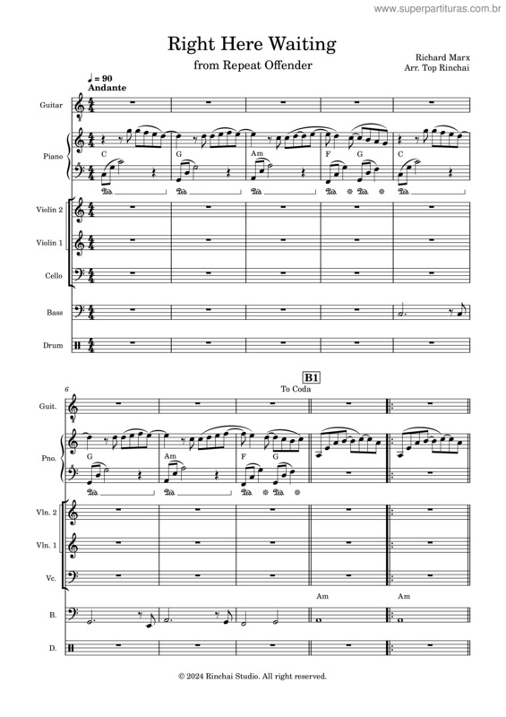 Partitura da música Right Here Waiting – Richard Marx v.7