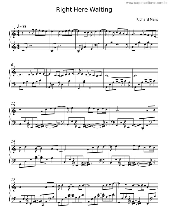 Partitura da música Right Here Waiting – Richard Marx v.9