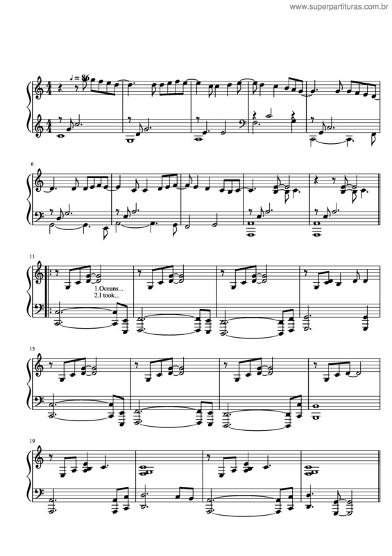 Partitura da música Right Here Waiting– Richard Marx