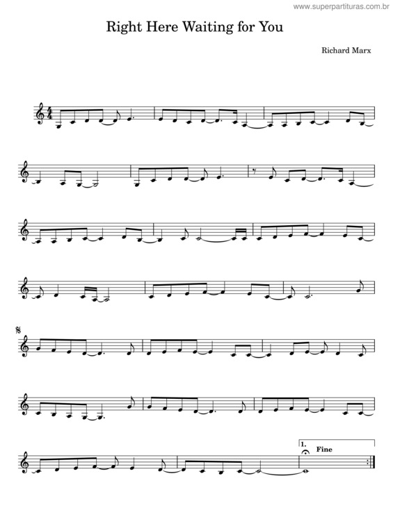 Partitura da música Right Here Waiting For You – Richard Marx v.4