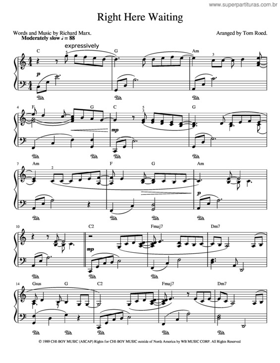 Partitura da música Right Here Waiting v.10