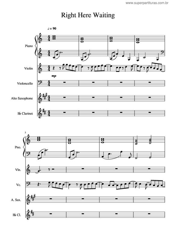 Partitura da música Right Here Waiting v.11