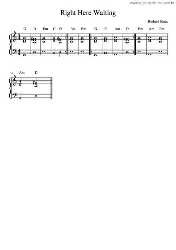 Partitura da música Right Here Waiting v.13
