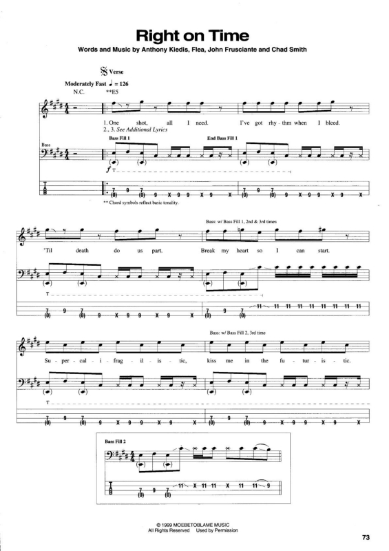 Partitura da música Right on Time