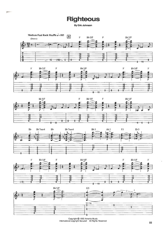 Partitura da música Righteous