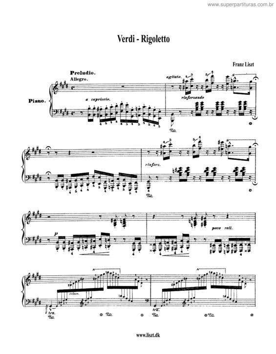 Partitura da música Rigoletto Paraphrase de Concert