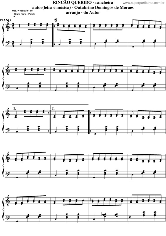 Partitura da música Rincão Querido v.5