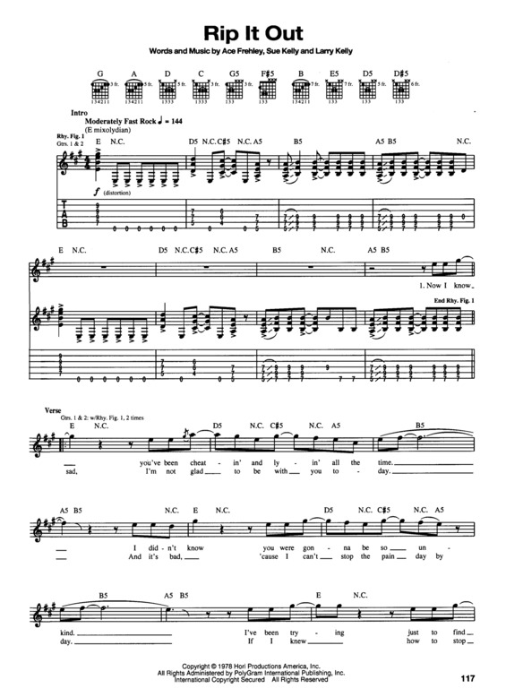 Partitura da música Rip It Out v.2