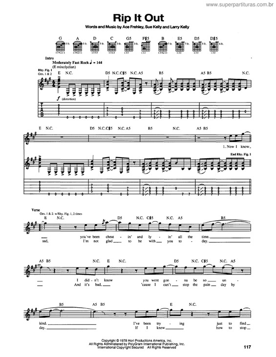 Partitura da música Rip it out