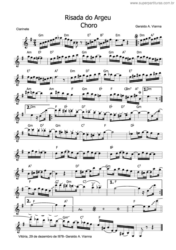 Partitura da música Risada Do Argeu