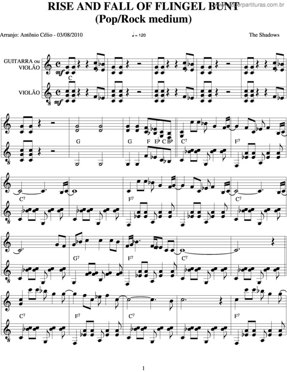 Partitura da música Rise And Fall Of Flingel Bunt