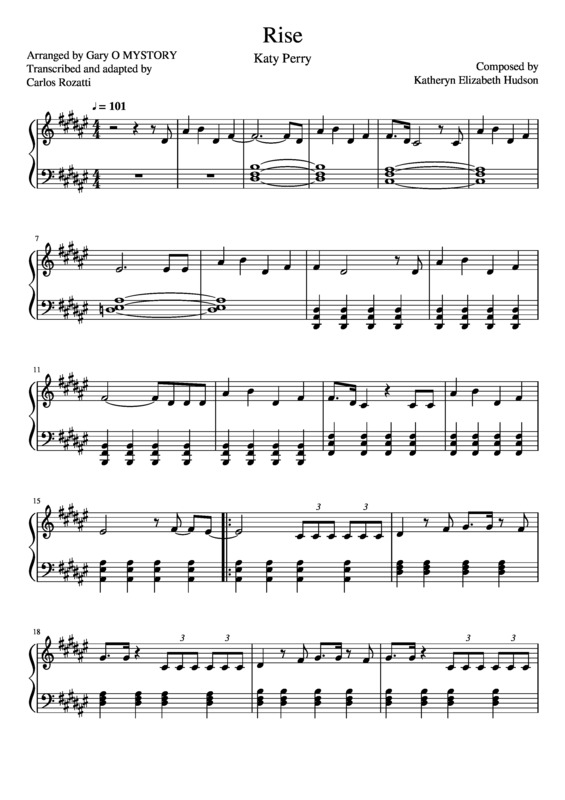 Partitura da música Rise v.2