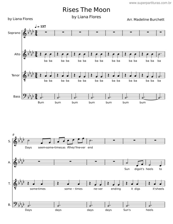 Partitura da música Rises The Moon v.13