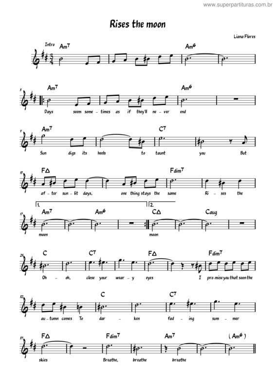 Partitura da música Rises The Moon v.9