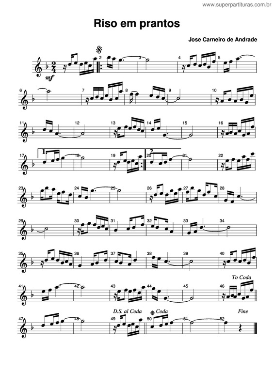 Partitura da música Riso Em Prantos