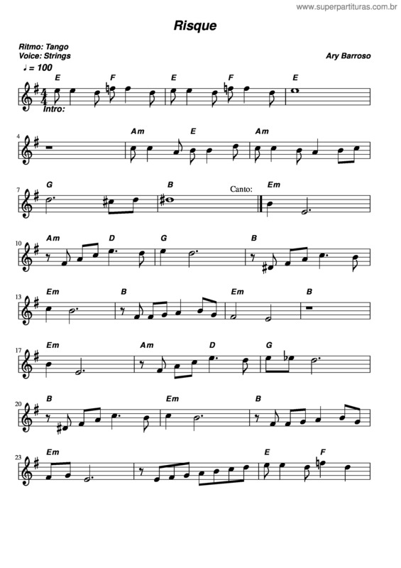 Partitura da música Risque v.12