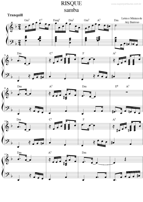 Partitura da música Risque v.2