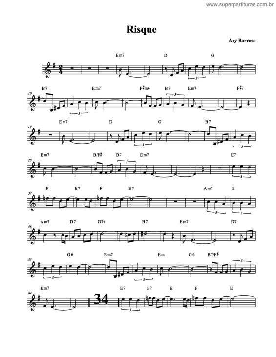 Partitura da música Risque v.4