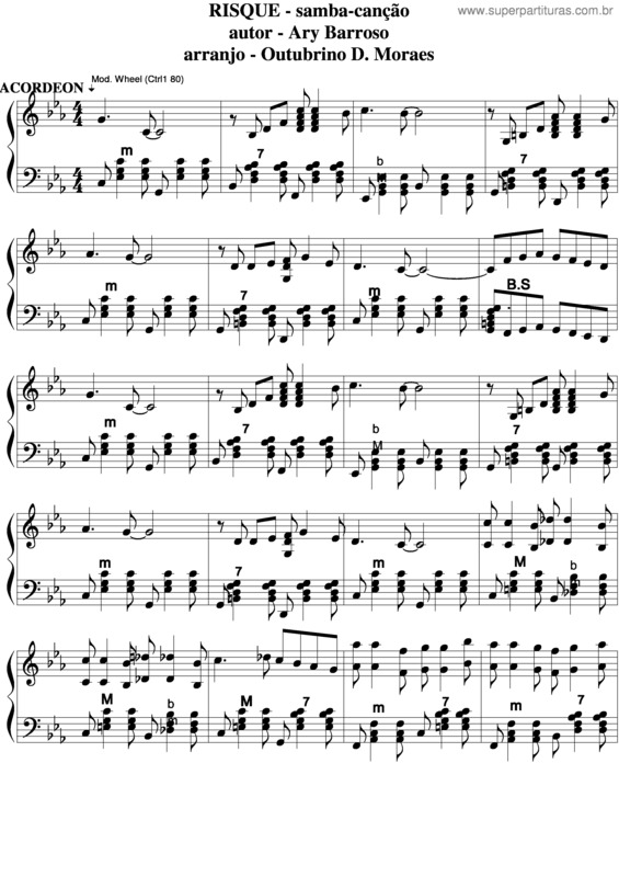 Partitura da música Risque v.6