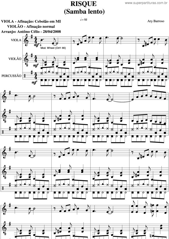 Partitura da música Risque v.7